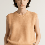 Jean | Brown Sleeveless Knitted Tank Top
