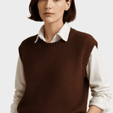 Jean | Brown Sleeveless Knitted Tank Top
