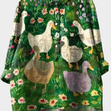 Carol | Green Duck Garden Print Shirt