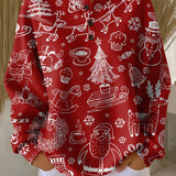 Meryl | Red Festive Doodle Jumper