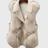 Catrin | Cream Faux-Fur Gilet