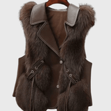Catrin | Cream Faux-Fur Gilet