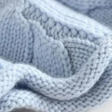 Kay | Blue Cable-Knit Roll-Neck Jumper