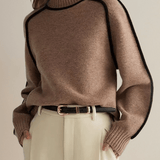 Lara | Cream Contrast-Trim Jumper