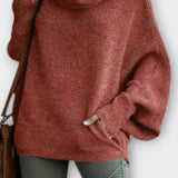 Olivia | Beige Relaxed Funnel-Neck Jumper