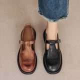 Louisa | Vintage Brown T-Bar Mary Jane Shoes