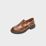 Louisa | Vintage Brown T-Bar Mary Jane Shoes