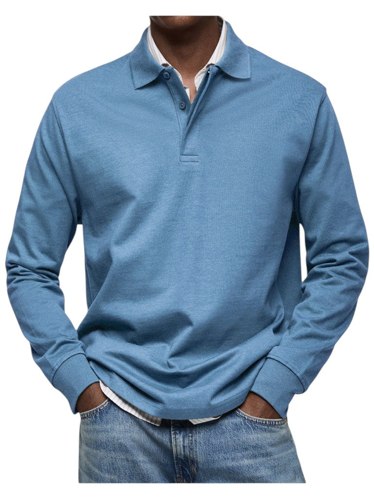 Monty | Navy Long-Sleeve Polo Shirt