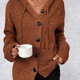 Maya | Navy Chunky Button Cardigan