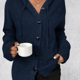 Maya | Navy Chunky Button Cardigan