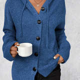 Maya | Navy Chunky Button Cardigan