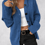 Maya | Navy Chunky Button Cardigan