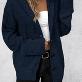 Maya | Navy Chunky Button Cardigan