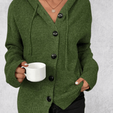 Maya | Navy Chunky Button Cardigan