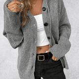 Maya | Navy Chunky Button Cardigan