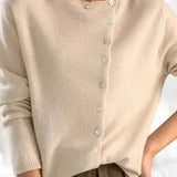 Maya | Charcoal Soft-Knit V-Neck Cardigan