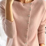 Maya | Charcoal Soft-Knit V-Neck Cardigan
