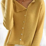 Maya | Charcoal Soft-Knit V-Neck Cardigan