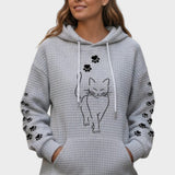 Melody | Black Cat Embroidered Hoodie