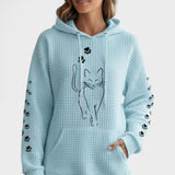 Melody | Black Cat Embroidered Hoodie