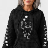 Melody | Black Cat Embroidered Hoodie