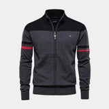 Mervyn | Brown Colour-Block Zip Cardigan