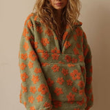 Matilda | Olive Floral Textured Jumper