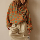 Matilda | Olive Floral Textured Jumper