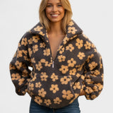 Matilda | Olive Floral Textured Jumper