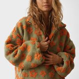 Matilda | Olive Floral Textured Jumper