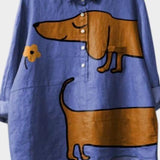 Millie | Blue Dachshund Print Shirt