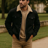 Miles | Black Sherpa-Lined Jacket