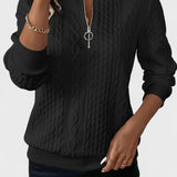 Nellie | Pink Cable-Knit Half-Zip Jumper