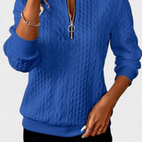 Nellie | Pink Cable-Knit Half-Zip Jumper