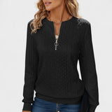 Nellie | Pink Cable-Knit Half-Zip Jumper