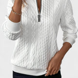 Nellie | Pink Cable-Knit Half-Zip Jumper