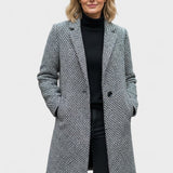 Olive | Grey Textured Long Coat