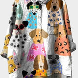 Olive | Colourful Dog Print Shirt