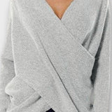 Olivia | Olive Wrap-Front V-Neck Jumper