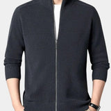 Oscar | Olive Zip-Front Knit Cardigan