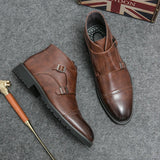 Rex | Brown Double Monk-Strap Boots