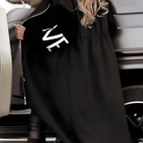 Rosie | Brown Contrast-Trim Long Coat