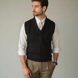 Rufus | Navy Check Sleeveless Jumper