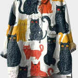 Sarah | Graphic Cat Print Shirt
