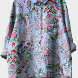 Susan | Light Blue Floral Print Shirt