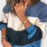 Sofia | Olive Colour-Block Jumper