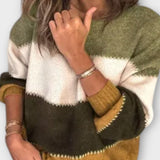 Sofia | Olive Colour-Block Jumper