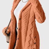Sofia | Long Cream Cable-Knit Cardigan