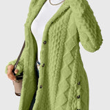 Sofia | Long Cream Cable-Knit Cardigan