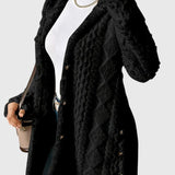 Sofia | Long Cream Cable-Knit Cardigan